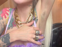 겨드랑이, 지배, 여자 지배, 페티쉬, 머리카락이 많은, 정부, 혼자, 문신