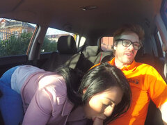 Amatör, Creampie, Glasögon, Handjobb, Pengar, Utomhus, Offentlig, Student