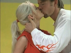 Stora tuttar, Blondin, Bystig, Universitet, Latina, Skolflicka, Tuttar, Vintage