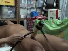 Bondage disciplin sadomasochisme, Trældom, Kinesisk, Pik, Erotik, Komme på ansigtet, Hjemmelavet, Solo