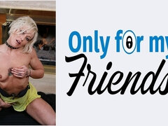 금발의, 여자, 핑거링, 수음, 혼자, 문신