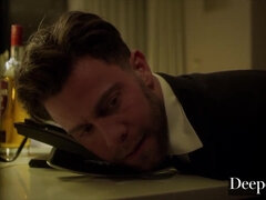 美女, フェラチオ, 茶髪の, カップル, ハードコア, オマンコ, ラフ, 剃毛