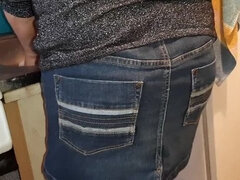 Secret Lesbian Masturbation in Kitchen - Step Mom Almost Catches Me!