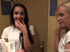 Amatőr, Szőke, Gesztenyebarna, Ondó fröcskölés, Csoport, Nyilvános, Swingers, Wc