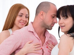 Teens having threesome fun