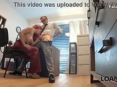 Gros seins, Couple, Seins naturels, Bureau, Rousse roux, Criant, Séduite, Rasée