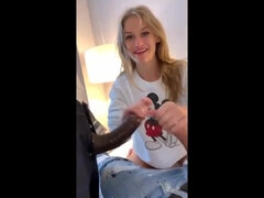 素人, フェラチオ, 中出し, 異人種間, 赤毛, ラフ, ティーン, 三人