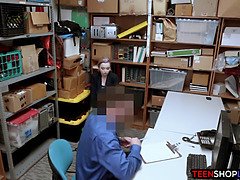 Emo teen thief with piercings apprehended and fucked