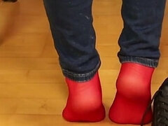 Amatør, Fod fetish, Hjemmelavet, Bukser, Mor jeg gerne vil kneppe, Nylon, Nylonstrømper, Solo