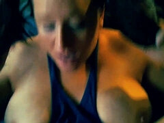 Milf's face covered in cum