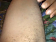 Ebony with hairy pussy and long lips
