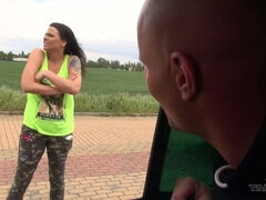 Takevan - Busty big muscle Milf found running on the street and fucked
