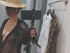 Torrid mom Mirsur shows off her curves in fitting room try-on haul with sexy swimwear