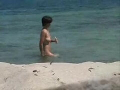 Spycam web cam at naturist beach