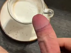 A muscular straight man makes you a morning coffee that tastes like semen