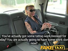Gina Snake's tight pussy gets rimmed and doggystyled in fake taxi