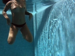 Puzan Bruhova plump legal teen in the pool