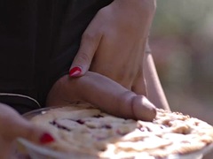 TS neighbor tastes horny neighbors pie