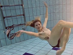 See a beautiful Russian girl Nastya under water