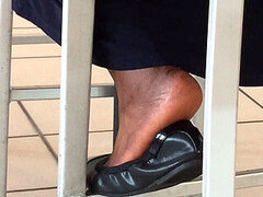 manstick stiffening African ebony feet.. ebony shoeplay