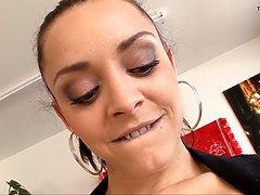 Grote mammen, Bruinharig, Europees, Hd, Zuigen, Tieten likken