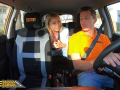 FakeDrivingSchool Stunning Blonde with Perfect Natural Tits - Blonde