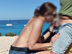 I flashed my tits in public while walking, then sucked a stranger