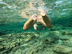 I dive with my butt plug anal dildo swimming
