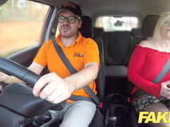 fake Driving college Busty mature MILF penetrates instructor