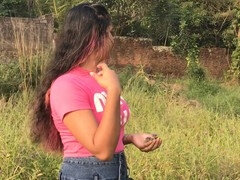 Adorable Asian college girl enjoys some naughty outdoor fun
