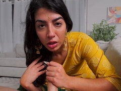 Jasmine Sherni sucks and rides stepdad's cock with an extra passion