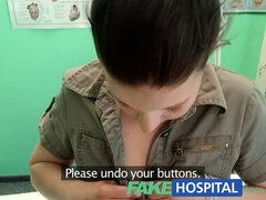 Naughty student gets a thorough check-up before work starts in fake hospital POV