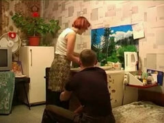 フェラチオ, ハードコア, 熟年, 淫乱熟女, 赤毛, ロシア人, フェラする, ティーン