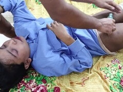 아시안, 대학교, 오쟁이 진 남자, 인도인, 수음, 보지, 청소년, 유니폼