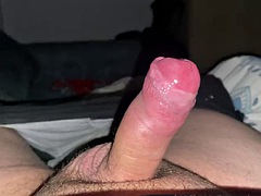 A fat guy masturbates his penis