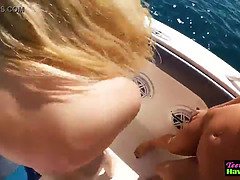 Teens facialized on yacht