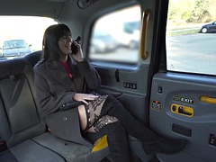 Taxi Big ass in pantyhose fucked by taxi driver outside