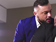 A stranger with a big dick fucks a hairy realtor anal in a hotel room