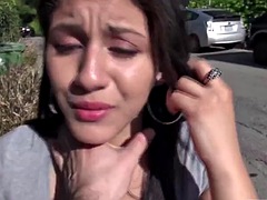 Hot latina is so hot and slaps her face