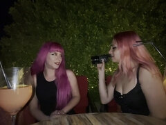 Salacious teens lesbian strapon spicy porn video