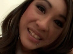 Asian Dildo Babe Doggystyled After Toying
