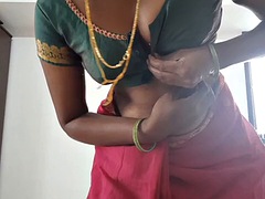 Swetha Desi tamil wife saree strip show