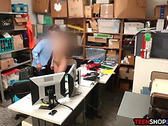 Teen shoplifter caught by security and then fucked