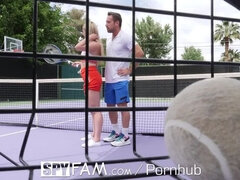 SPYFAM Step Bro Gives Step Sis Tennis Lessons & Big Dick