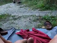 Bella grossa formosa, Spiaggia, Gay, Sega, Masturbazione, All'aperto, Pubblico