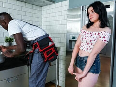 18 jaar, Grote lul, Pijpbeurt, Bruinharig, Hondjeshouding, Interraciaal, Natuurlijke tieten, Tieten likken