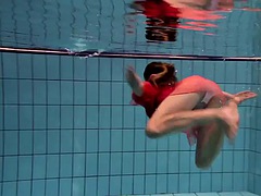 Duna Bultihalo horny teen swims and strips