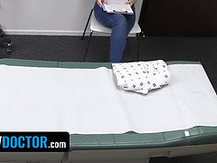 Redhead with big tits & big nipps cures sneezing with a rough fuck in her pussy - Perv Doctor clinic