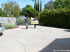 Afrikansk, Stor kuk, Svart, Cougar, Milf, Mamma, Suger, Trekant