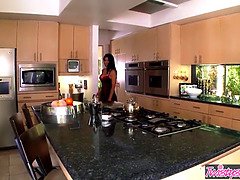 (Megan Salinas) starring at Heating Up The Kitchen